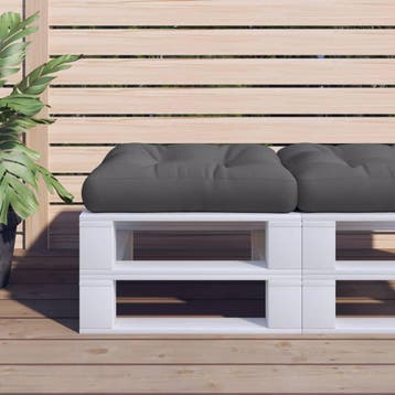 vidaXL Palletkussen 58x58x10 cm stof antracietkleurig, Huis en Inrichting, Verzenden, Nieuw