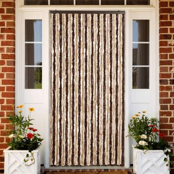 vidaXL Vliegengordijn 100x220 cm chenille beige en, Verzenden