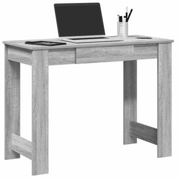 vidaXL Bureau 100x45x75 cm bewerkt hout grijs sonoma, Verzenden
