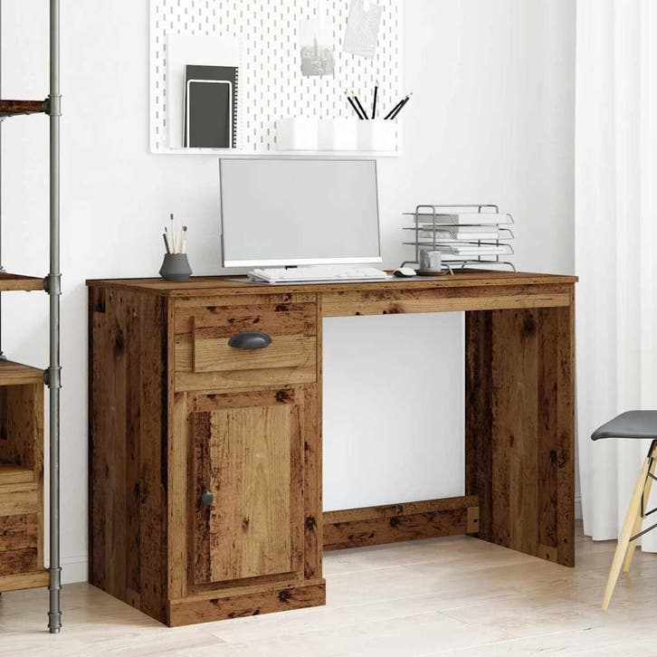 vidaXL Bureau Oud Hout 50 x 115 x 75 cm Bewerkt hout, Huis en Inrichting, Bureaus, Nieuw, Verzenden