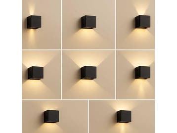 Veiling - 6 x Wandlamp – Tweezijdige LED – Kubus – 2 x, Nieuw