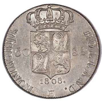 Royaume dHollande. Louis Napoléon Bonaparte. 50 Stuiver, Postzegels en Munten