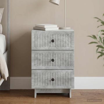 vidaXL Nachtkastje met lade Betongrijs 43 x 41 x 66,5 cm, Huis en Inrichting, Slaapkamer | Nachtkastjes, Verzenden, Nieuw