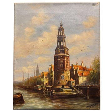 Dirk Kubbe (1872-1952) - Montelbaanstoren Amsterdam, Antiquités & Art