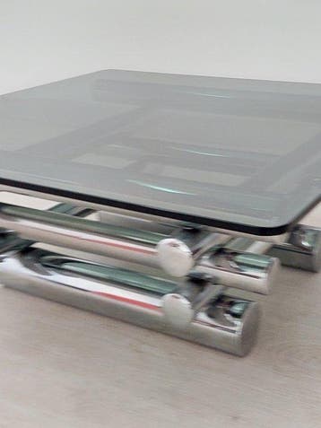Middentafel - Glas, Metaal - Basis bestaande uit, Antiek en Kunst