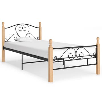 vidaXL Bedframe metaal zwart 90x200 cm, Verzenden