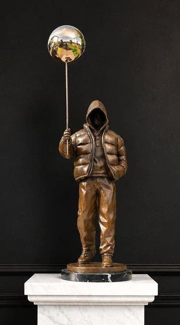 naar banksy - Sculpture, Banksy-stijl bronzen standbeeld