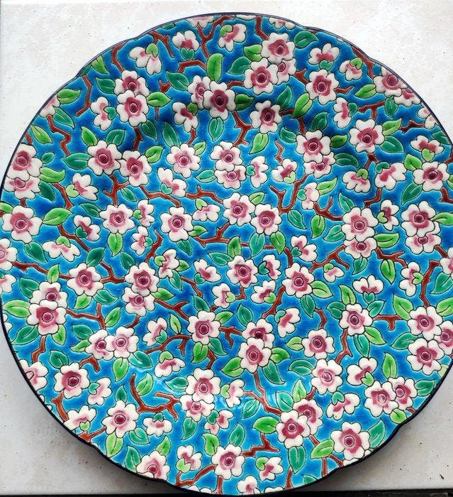 Longwy - Bord - Aardewerk, Antiquités & Art, Antiquités | Verre & Cristal