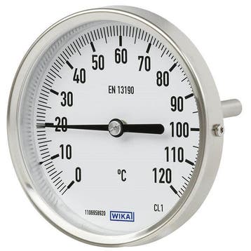 Thermomètre bimétallique en acier inoxydable de 0 à +160°C, Verzenden
