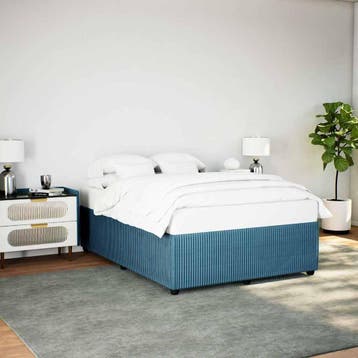 vidaXL Bedframe fluweel blauw 160x200 cm, Verzenden
