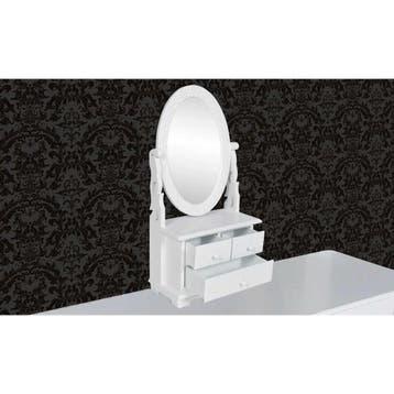 vidaXL Kaptafel met draaiende ovale spiegel MDF, Verzenden