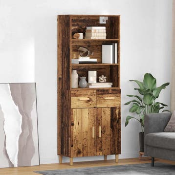 vidaXL Highboard met lade Oud Hout 69,5 x 32,5 x 180 cm, Verzenden, Nieuw