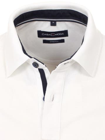 Casa Moda Polo Shirt Comfort Fit Effen Stretch Wit 4470, Kleding | Heren, Verzenden, Nieuw