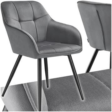 Eetkamerstoel Marilyn, fluweeloptiek, gestikt patroon, Huis en Inrichting, Stoelen, Verzenden, Nieuw