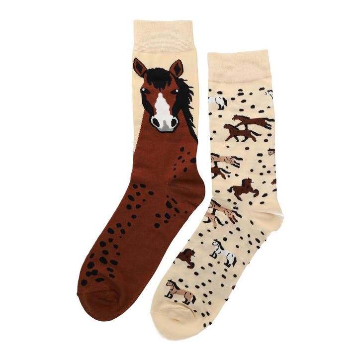 Sokken - Paarden Print - Bruin - Katoen - Maat 38-45, Kleding | Dames, Sokken en Kousen
