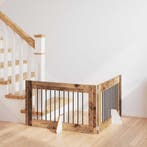 vidaXL Hondenhek met standaarden 2 pcs Oud hout 100 x 60 cm, Verzenden