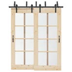vidaXL Doos met onderdelen voor schuifdeur 183 cm staal, Doe-het-zelf en Bouw, Hang- en Sluitwerk, Verzenden, Nieuw