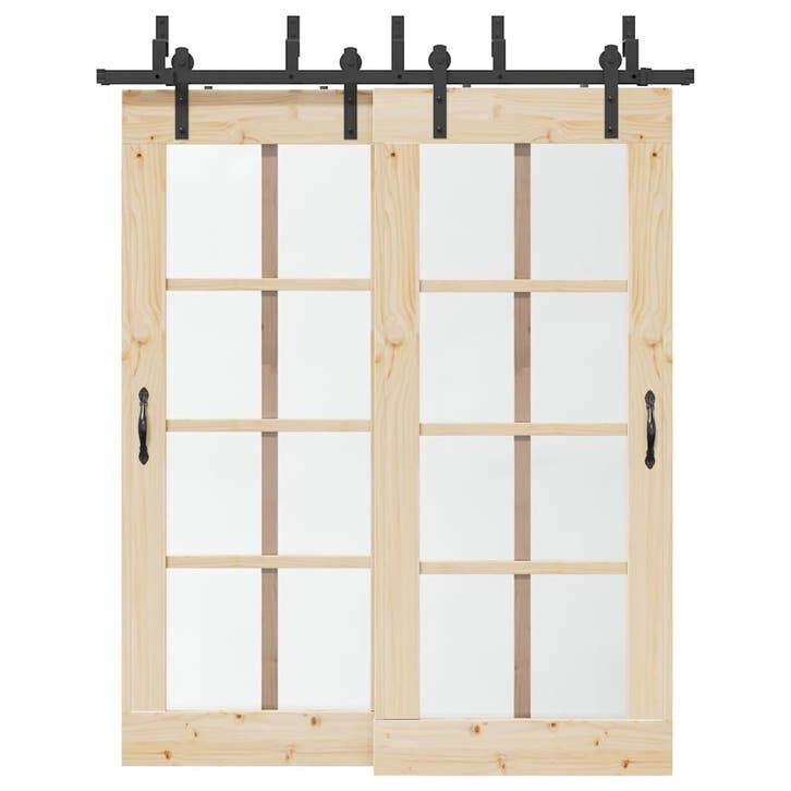 vidaXL Doos met onderdelen voor schuifdeur 183 cm staal, Doe-het-zelf en Bouw, Hang- en Sluitwerk, Nieuw, Verzenden