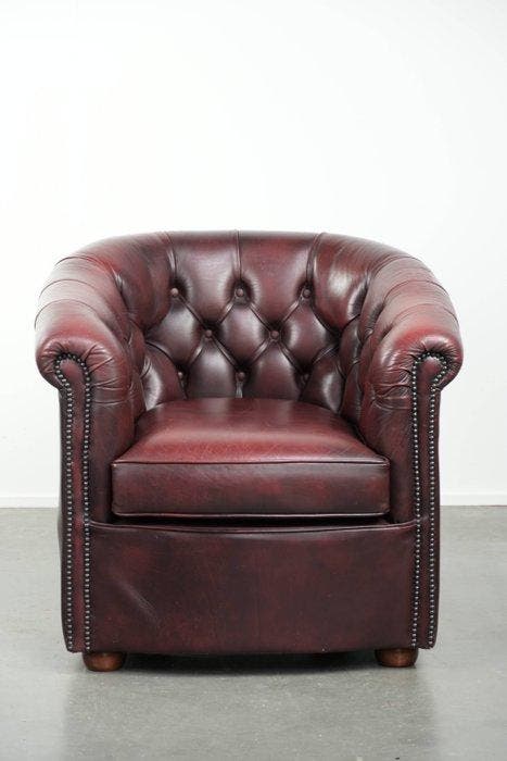 Fauteuil - Chesterfield clubfauteuil - Rundleer -, Huis en Inrichting, Overige Huis en Inrichting