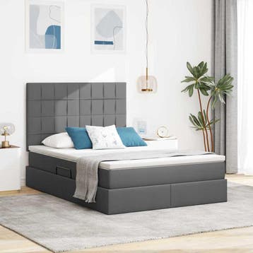 vidaXL Opslag bed met matras met opslag Donkergrijs 140 x, Huis en Inrichting, Verzenden, Nieuw