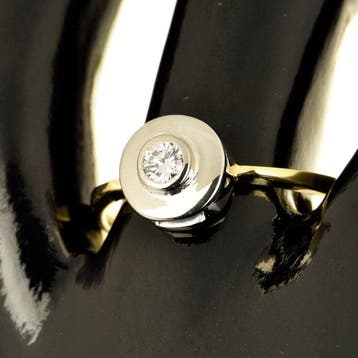 Bague - 18 carats Or jaune Diamant (Naturelle)
