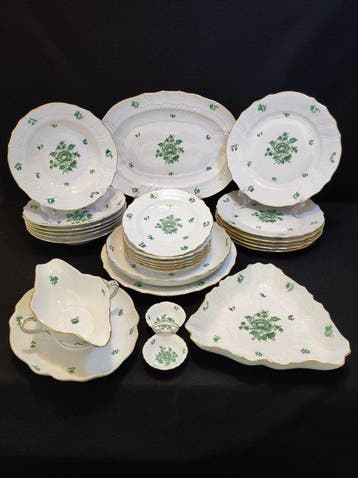 Herend - Eetservies voor 6 (24) - Nanking Bouquet Grün (NBV)