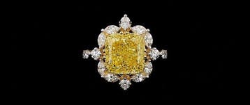 Ring - 14 karaat Geel goud - 6.99ct. tw. Geel Diamant (Fancy