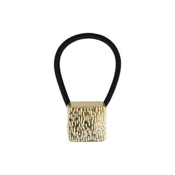 Haarelastiek – Cuff 2cm – Vierkant Ornament – Metaalaccent –, Nieuw