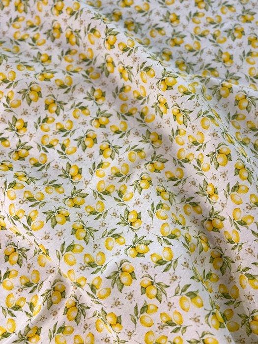 Prachtige meubelstof met kleine citroenen - Textiel - 280 cm, Antiquités & Art, Tapis & Textile