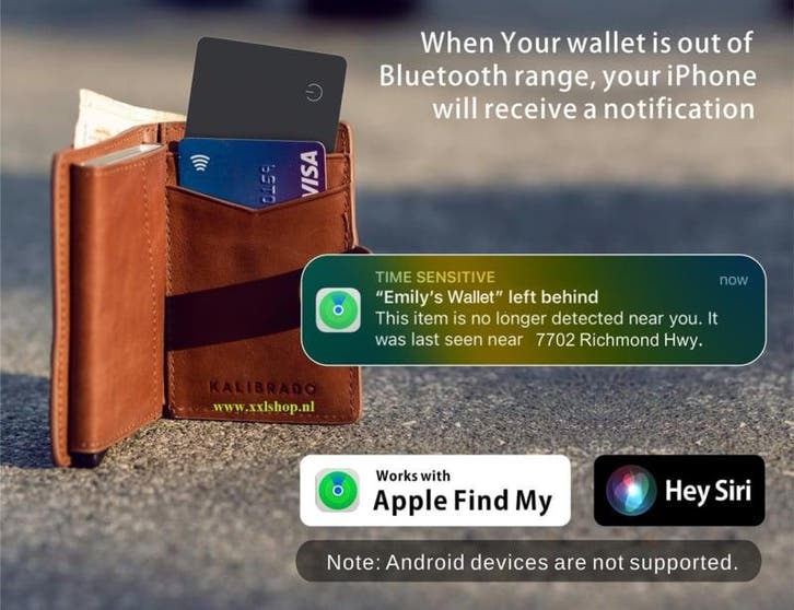 GPS tracker kaart volgsysteem airtag portemonnee IOS, Auto diversen, Anti-diefstal, Nieuw, Verzenden