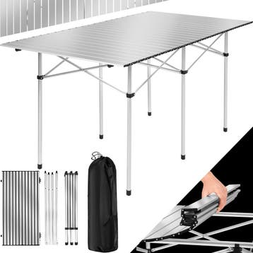 Aluminium campingklaptafel incl. tas 140x70x70 cm - grijs, Verzenden, Nieuw