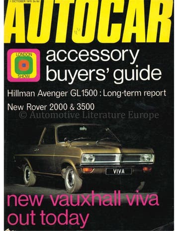 1970 AUTOCAR MAGAZINE 3891 ENGELS