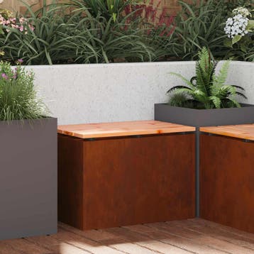 vidaXL Tuinbank 1 -Seater Roestig Rechthoekig, Tuin en Terras, Verzenden, Nieuw
