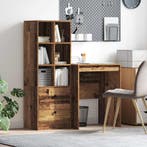 vidaXL Bureau met lade met plank met opslag 2 pcs Oudhout, Verzenden, Nieuw