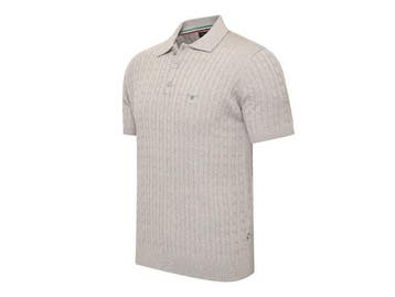 Veiling - Cappuccino Italia Caorle Cable Knit Polo Grijs - X, Kleding | Heren, T-shirts, Nieuw