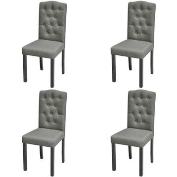 vidaXL Eetkamerstoelen 4 st stof grijs, Huis en Inrichting, Verzenden, Nieuw