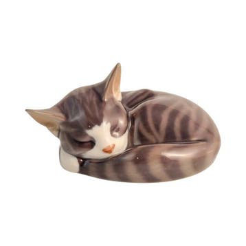 Royal Copenhagen - Beeldje - Tabby cat - 057 - Porselein