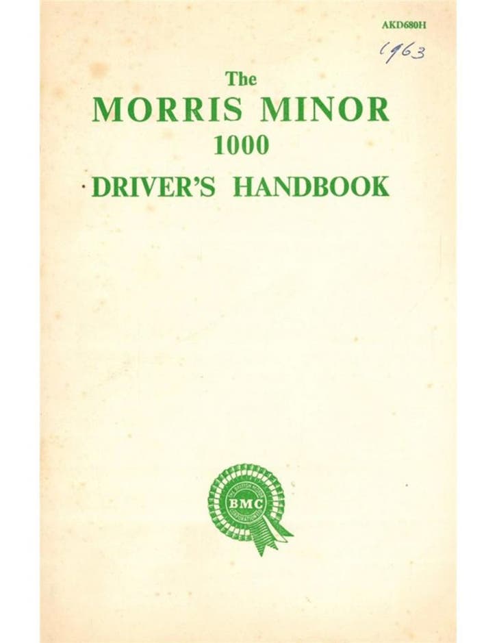 1960 MORRIS MINOR 1000 INSTRUCTIEBOEKJE ENGELS, Autos : Divers, Modes d'emploi & Notices d'utilisation