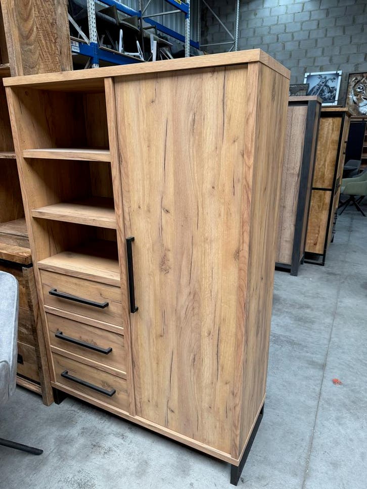 Ronda bergkast, kleur wild oak, Huis en Inrichting, Kasten | Wandmeubels, Nieuw, Metaal, Overige materialen