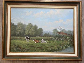 J Droog?(XX) - Koeien in de wei, Antiek en Kunst