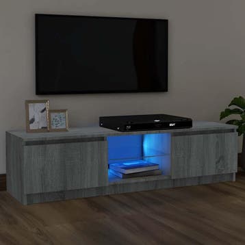 vidaXL Tv-meubel met LED-verlichting 120x30x36 cm grijs, Huis en Inrichting, Kasten |Televisiemeubels, Verzenden, Nieuw
