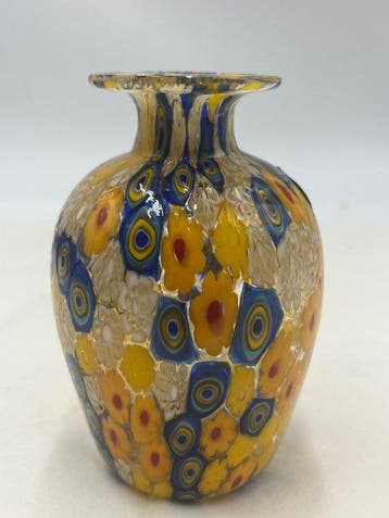 Livio Campanella - Vaas - Muranoglas - Vaas met gekleurde