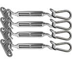 RVS Schaduwdoek ophangpakket rechthoek, Verzenden, Nieuw