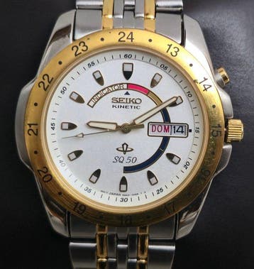 Seiko - Seiko Kinetic SQ50 5M43-0A70 – Bicolor – Esfera