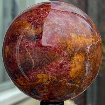 Rhodonite Sphere Bol - Hoogte: 11 cm - Breedte: 11 cm- 2593