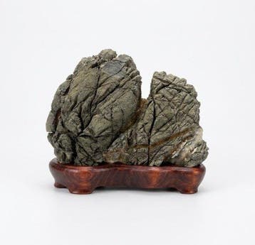 Steen, Hout, Steen (mineraal) - Vintage Japans Zwarte