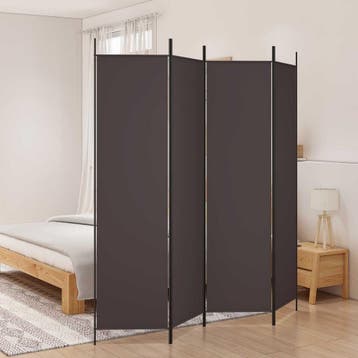 vidaXL Kamerscherm met 4 panelen 200x200 cm stof bruin, Verzenden, Nieuw