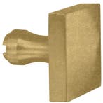 Knop Bauhaus tbv SKG schild messing antiek, Nieuw