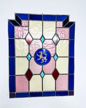 Glas-in-loodraam - 1910-1920 - Glas-in-lood heraldische, Antiek en Kunst