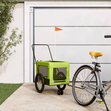 vidaXL Hondenfietstrailer oxford stof en ijzer groen en, Verzenden, Nieuw